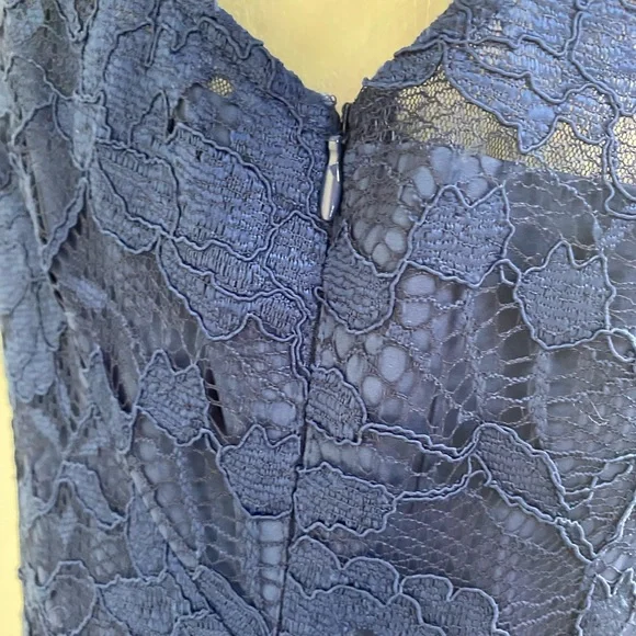 NWT’s Gal Meets Glam Women’s Eve Blue Lace Short Sleeve Ruffle Hem Dress size 8 - Picture 8 of 16